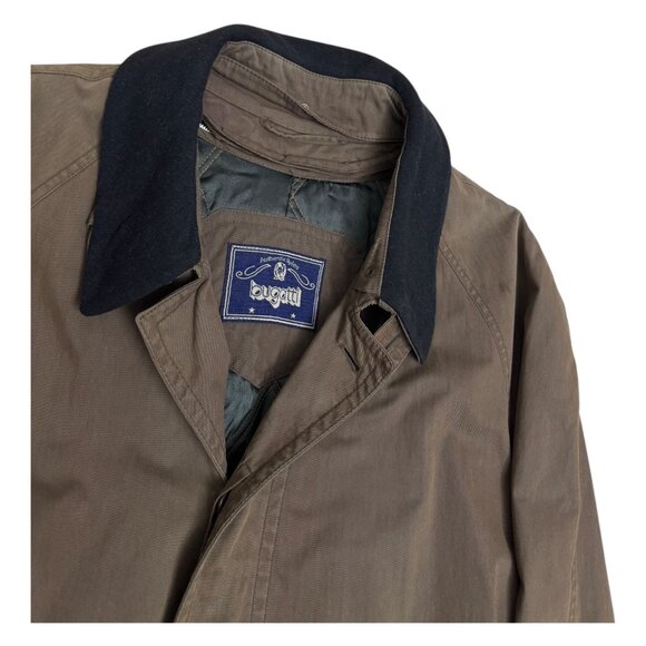 BUGATTI Vintage 90s Luxury Designer Business Casual Trench Coat Mens Large - Picture 3 of 10